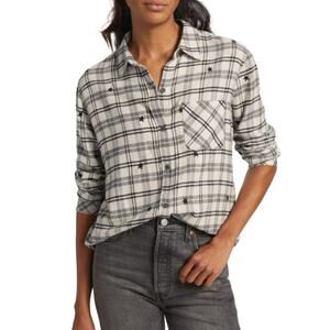 Rails Milo Plaid Star Embroidered Button Down Shirt Size Small